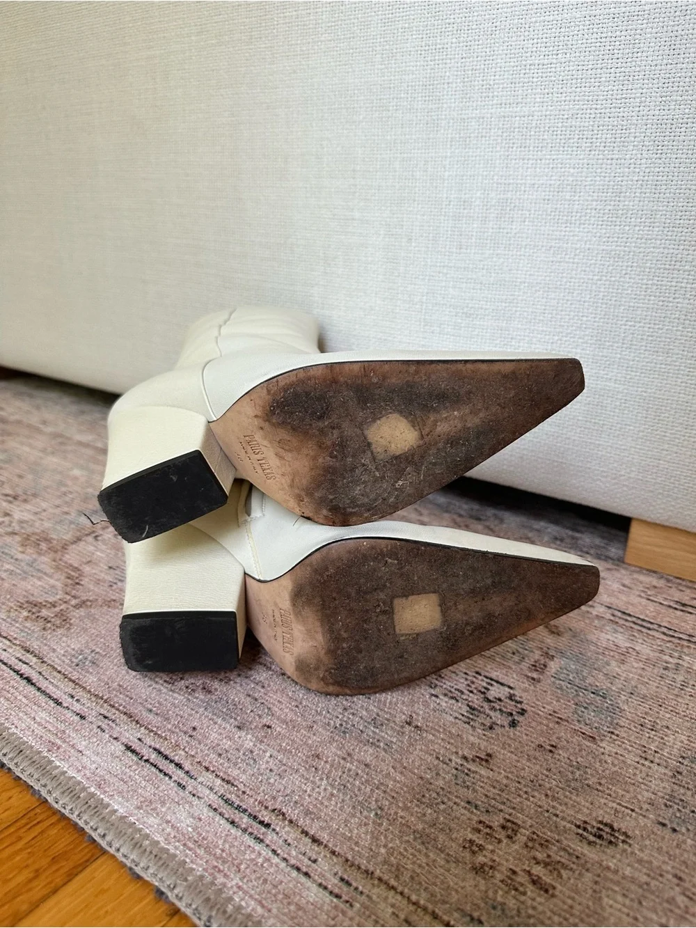 Paris Texas White Leather Ankle Boots